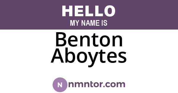 Benton Aboytes