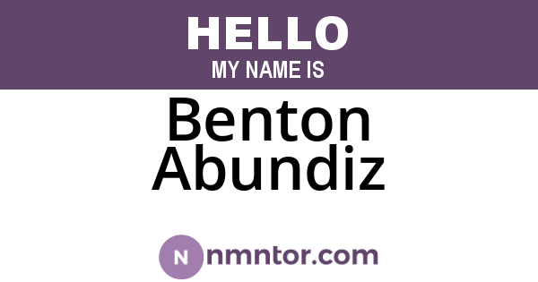 Benton Abundiz