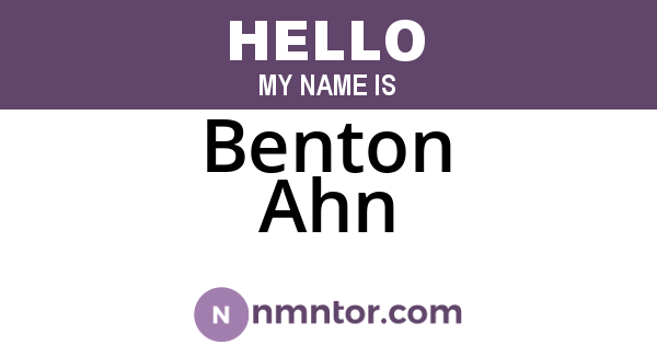 Benton Ahn