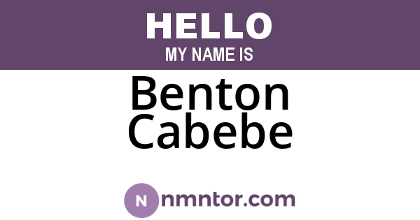 Benton Cabebe