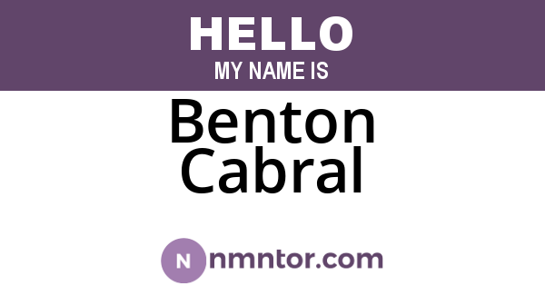 Benton Cabral
