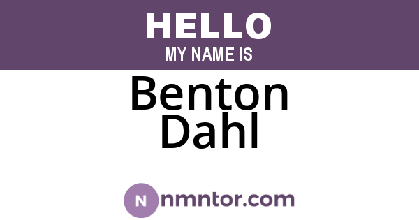 Benton Dahl