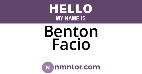 Benton Facio