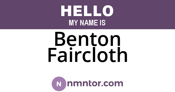 Benton Faircloth