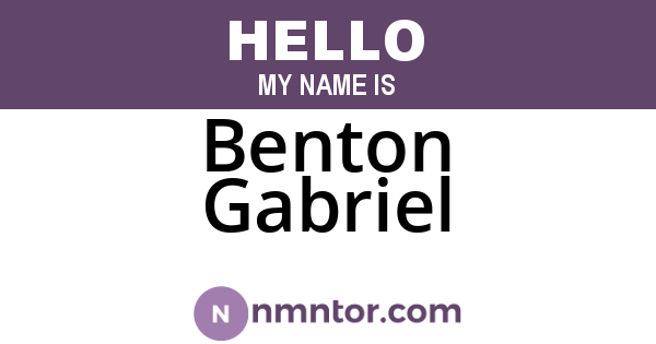 Benton Gabriel