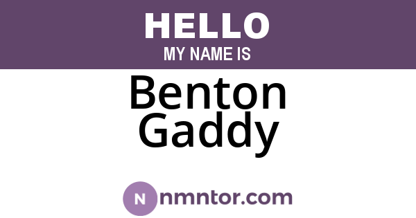 Benton Gaddy