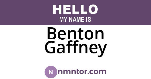 Benton Gaffney