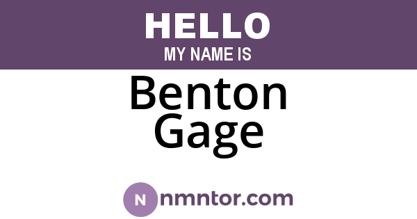 Benton Gage
