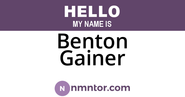 Benton Gainer