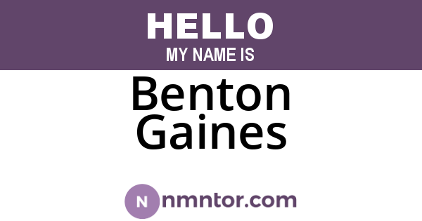 Benton Gaines