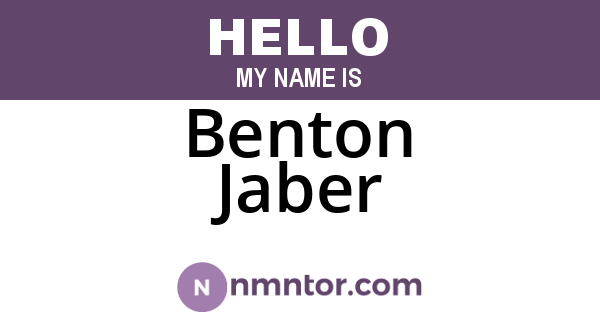 Benton Jaber