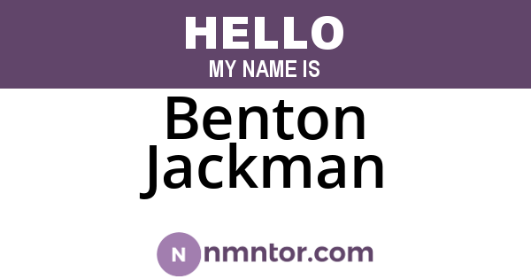 Benton Jackman