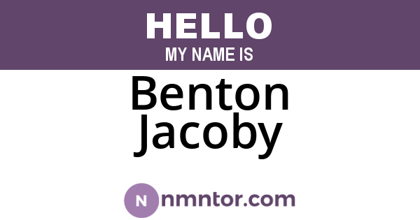Benton Jacoby