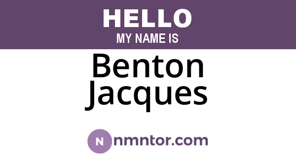 Benton Jacques