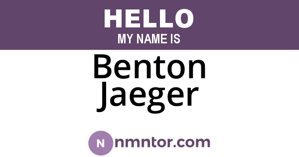 Benton Jaeger