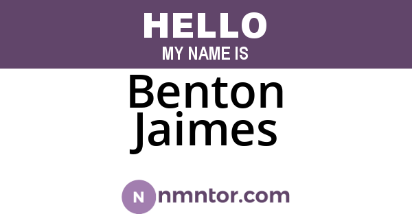 Benton Jaimes