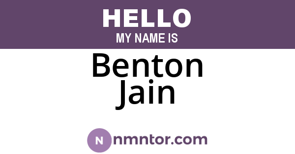 Benton Jain
