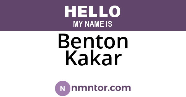 Benton Kakar