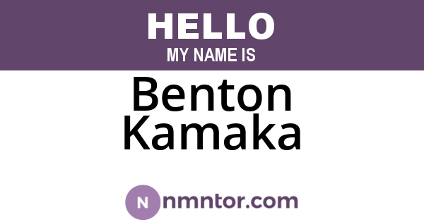 Benton Kamaka