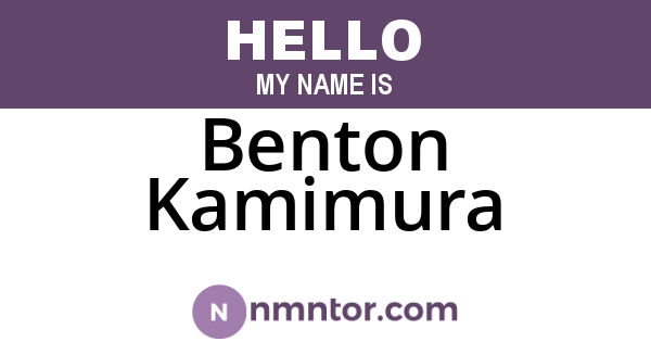 Benton Kamimura