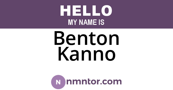 Benton Kanno