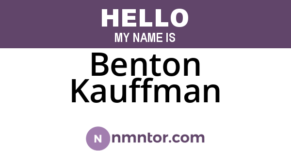 Benton Kauffman