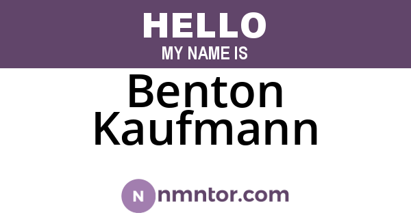 Benton Kaufmann