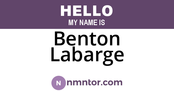 Benton Labarge
