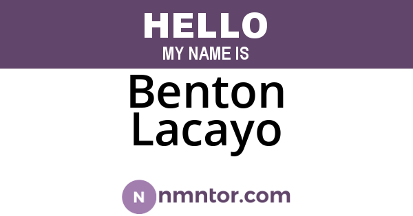 Benton Lacayo
