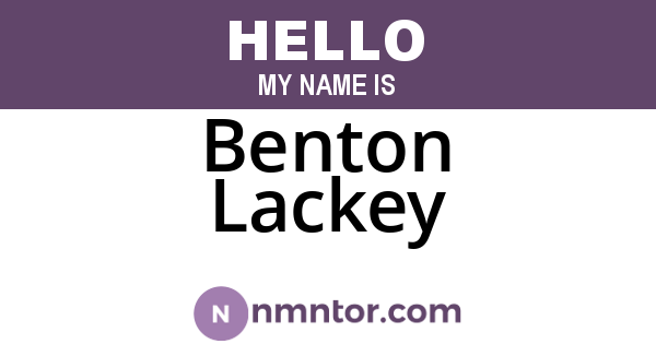 Benton Lackey