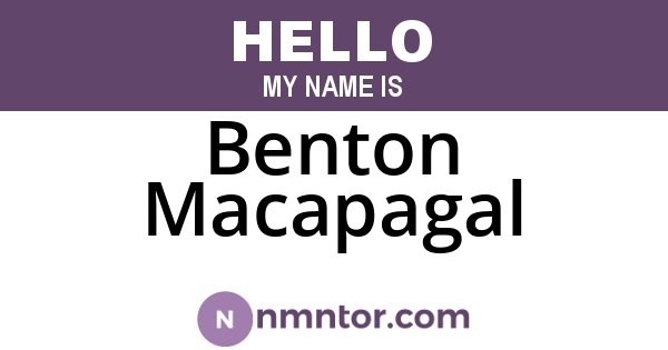 Benton Macapagal