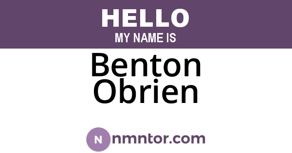 Benton Obrien