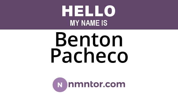 Benton Pacheco