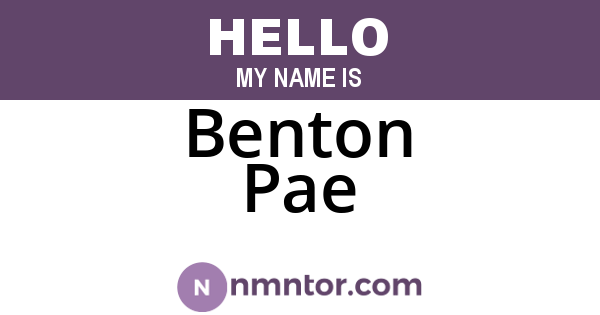 Benton Pae