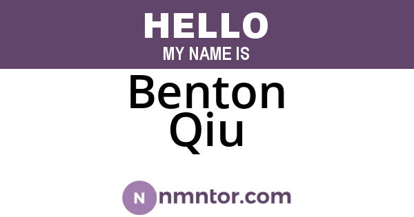 Benton Qiu