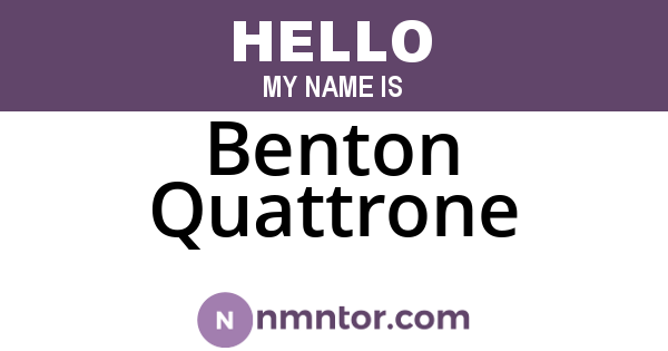 Benton Quattrone