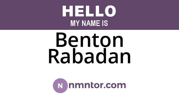 Benton Rabadan