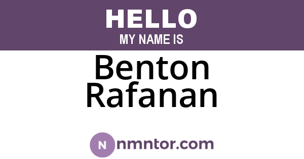 Benton Rafanan
