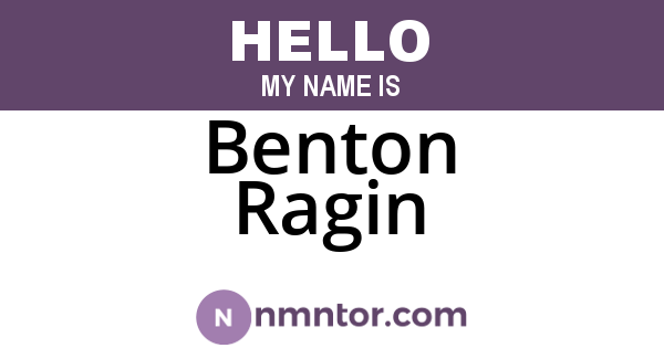 Benton Ragin