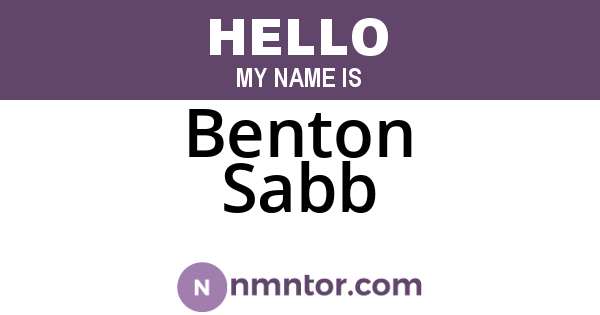Benton Sabb