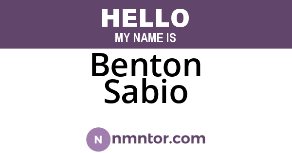 Benton Sabio
