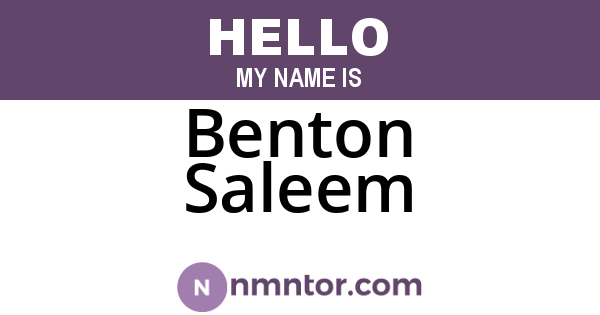 Benton Saleem