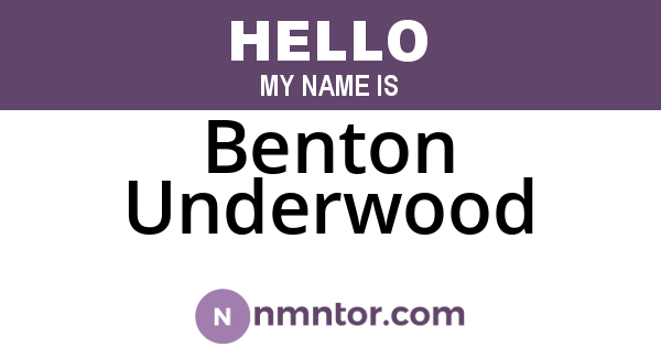 Benton Underwood