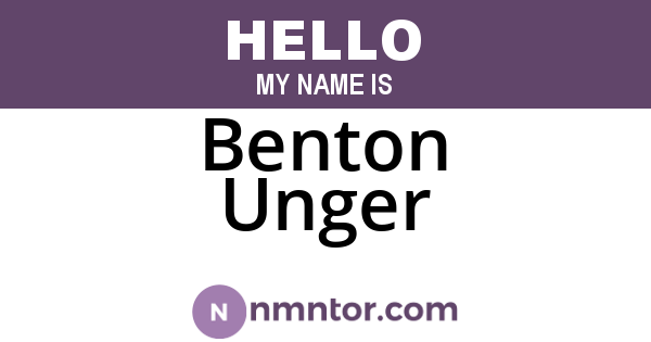 Benton Unger