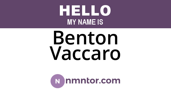 Benton Vaccaro