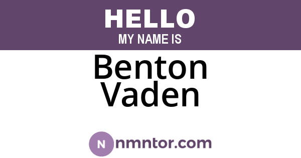 Benton Vaden