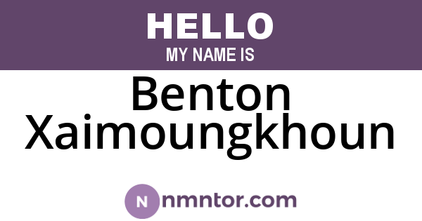 Benton Xaimoungkhoun