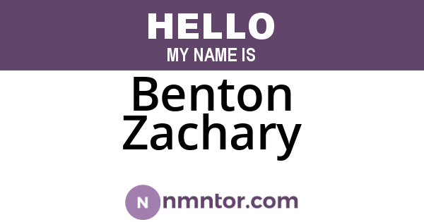 Benton Zachary