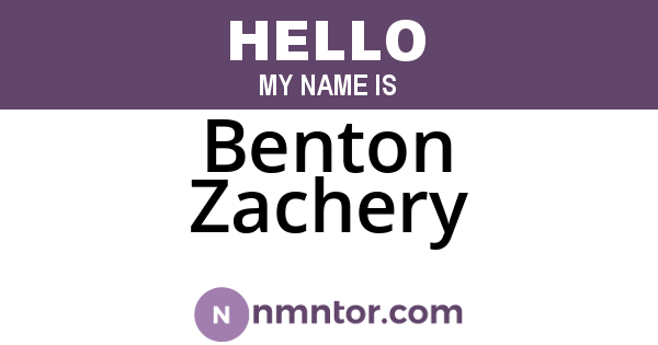 Benton Zachery