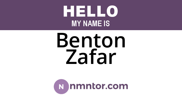 Benton Zafar
